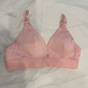 Juicy Couture Pink Satin Bralette Medium Y2K Style Lounge Bra Sleepwear Logo